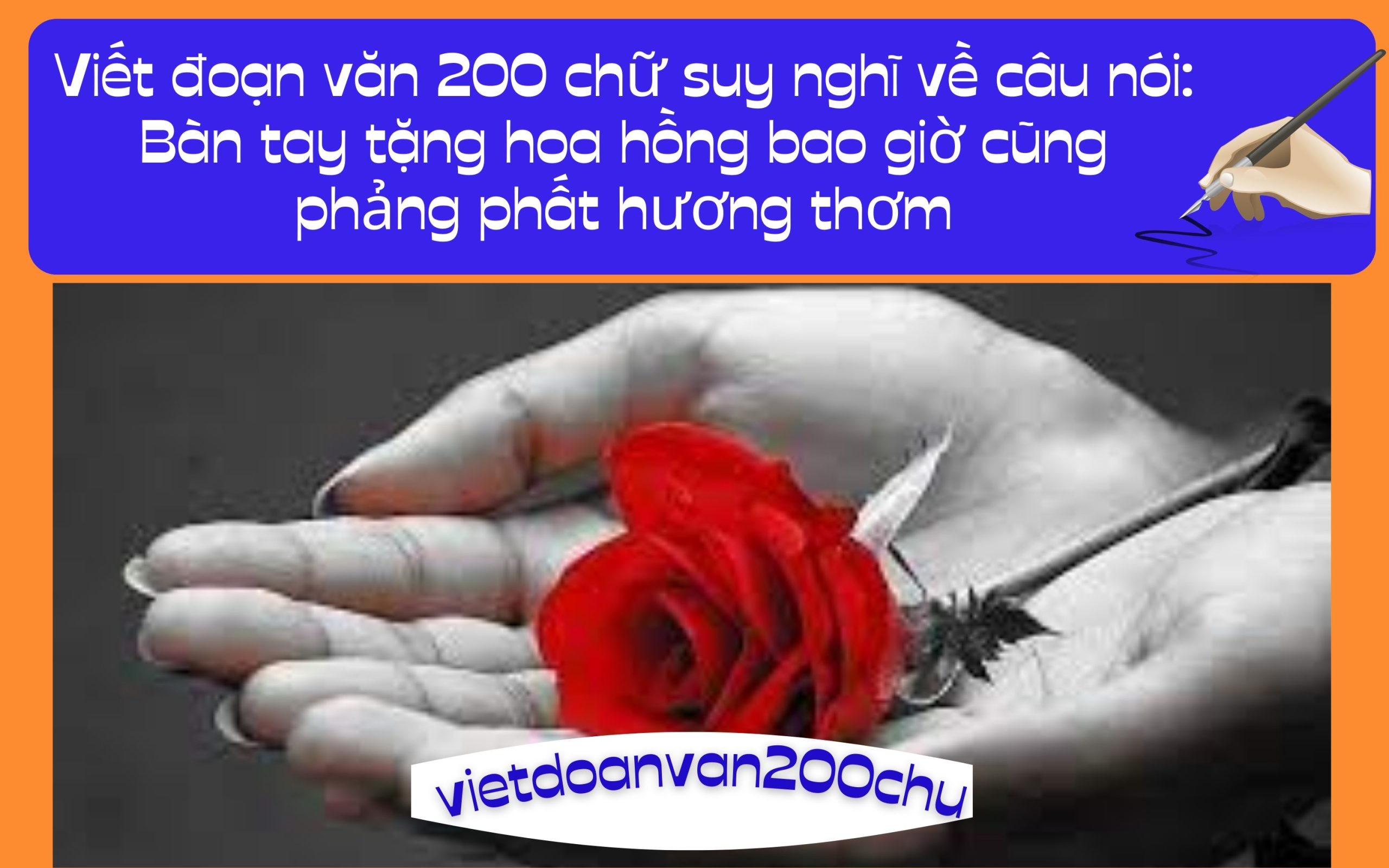 Đoạn văn 200 chữ suy nghĩ về câu nói: Bàn tay tặng hoa hồng bao giờ cũng phảng phất hương thơm