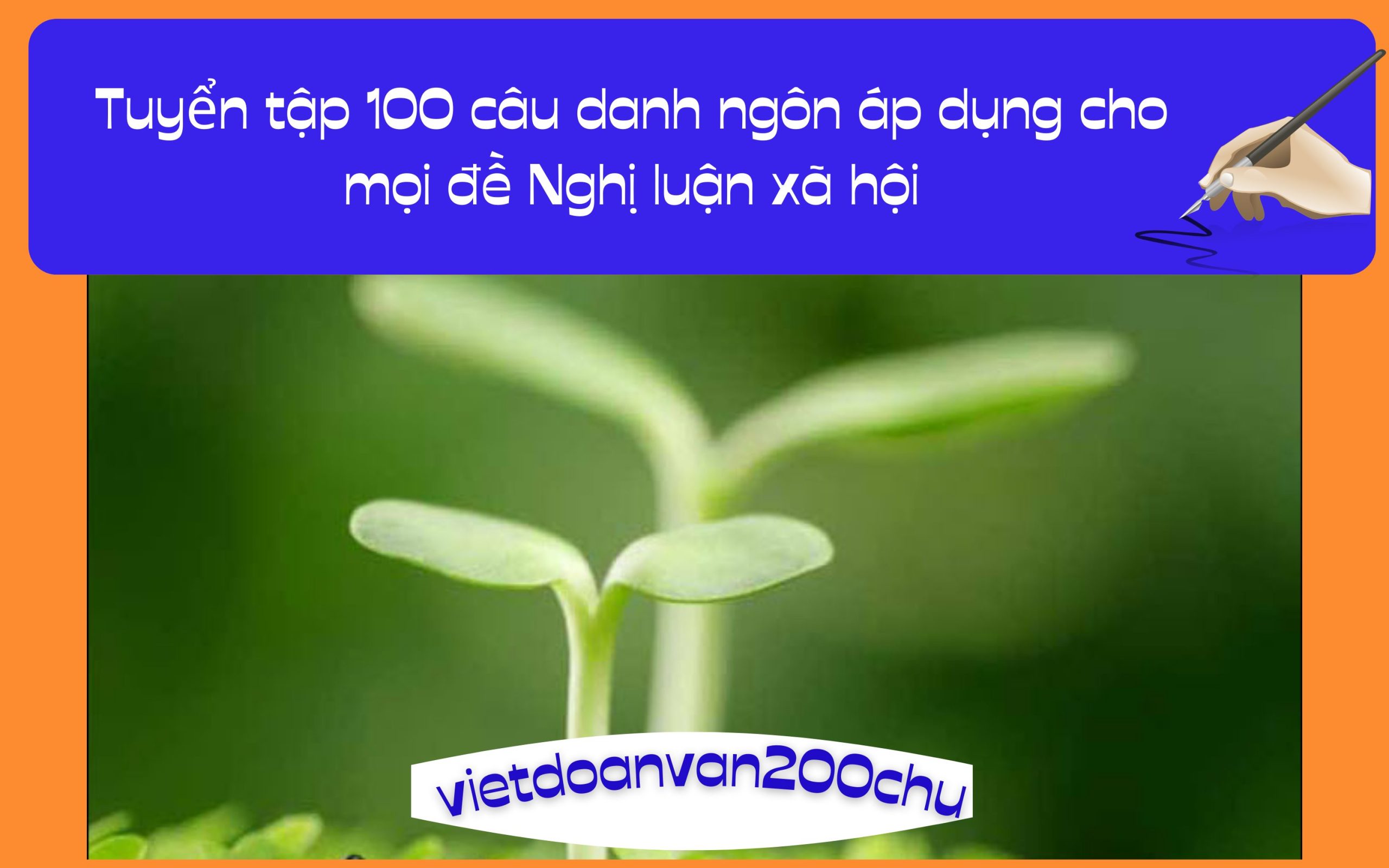 Tuyển tập 100 câu danh ngôn áp dụng cho mọi đề Nghị luận xã hội