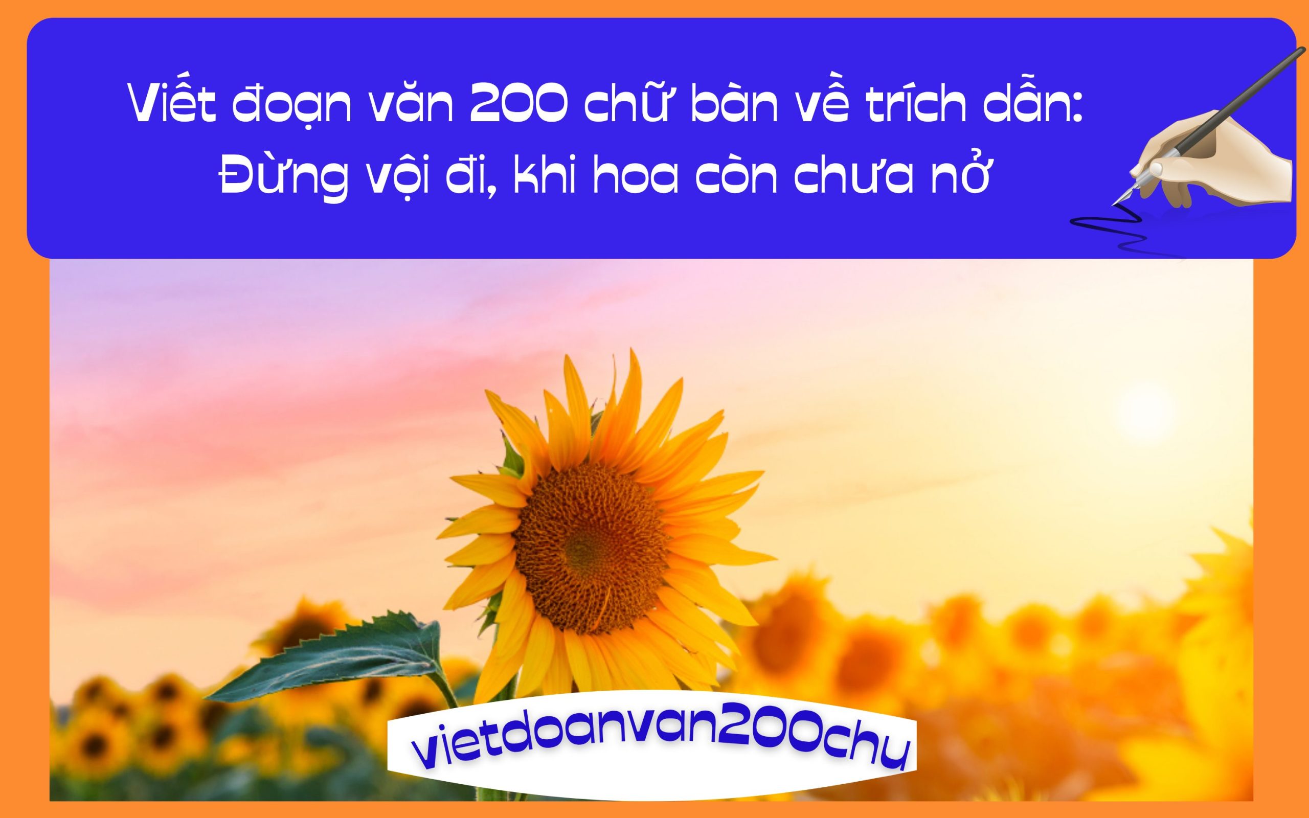 Đoạn văn 200 chữ bàn về trích dẫn: Đừng vội đi, khi hoa còn chưa nở