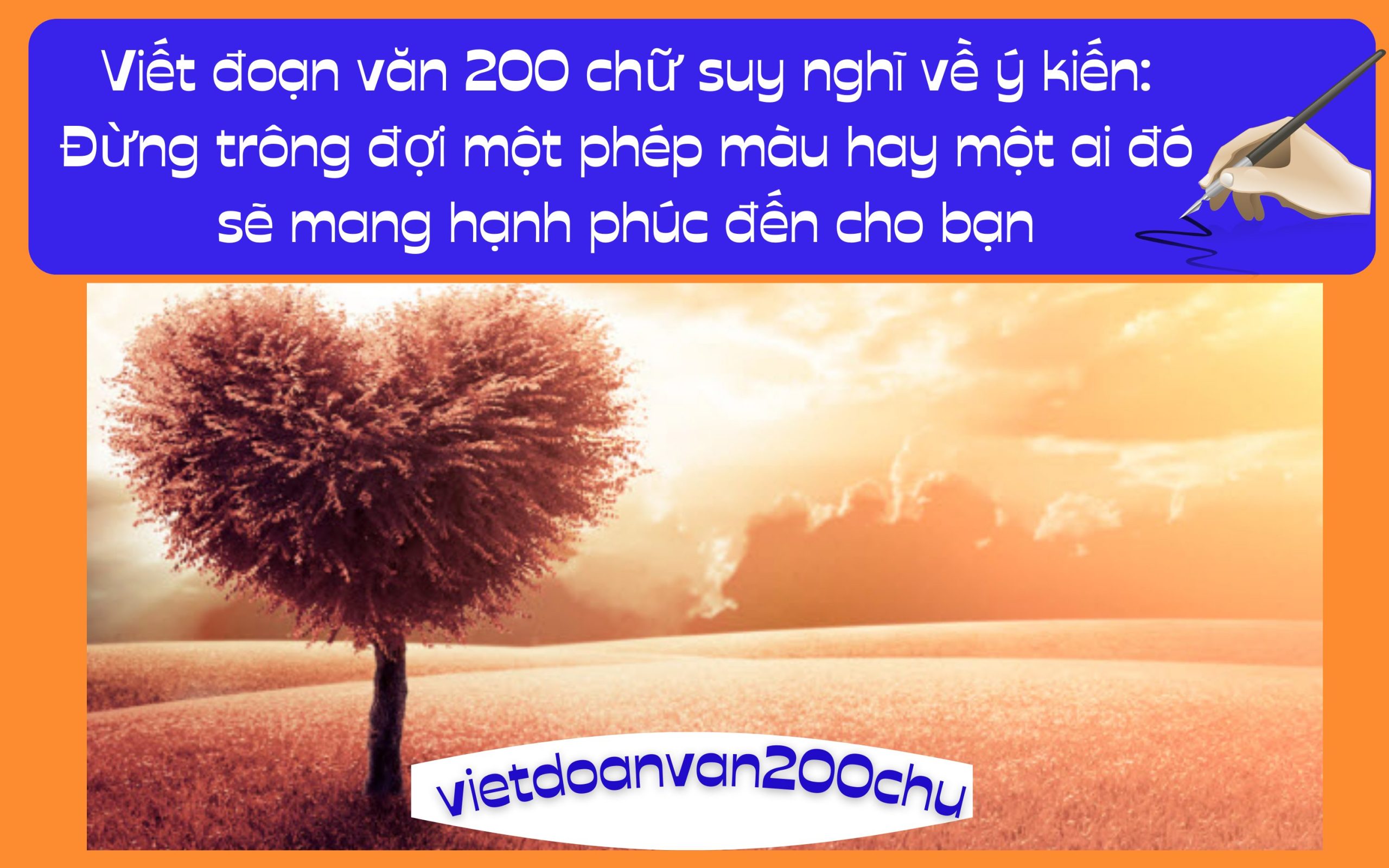 Đoạn văn 200 chữ suy nghĩ về ý kiến: Đừng trông đợi một phép màu hay một ai đó sẽ mang hạnh phúc đến cho bạn