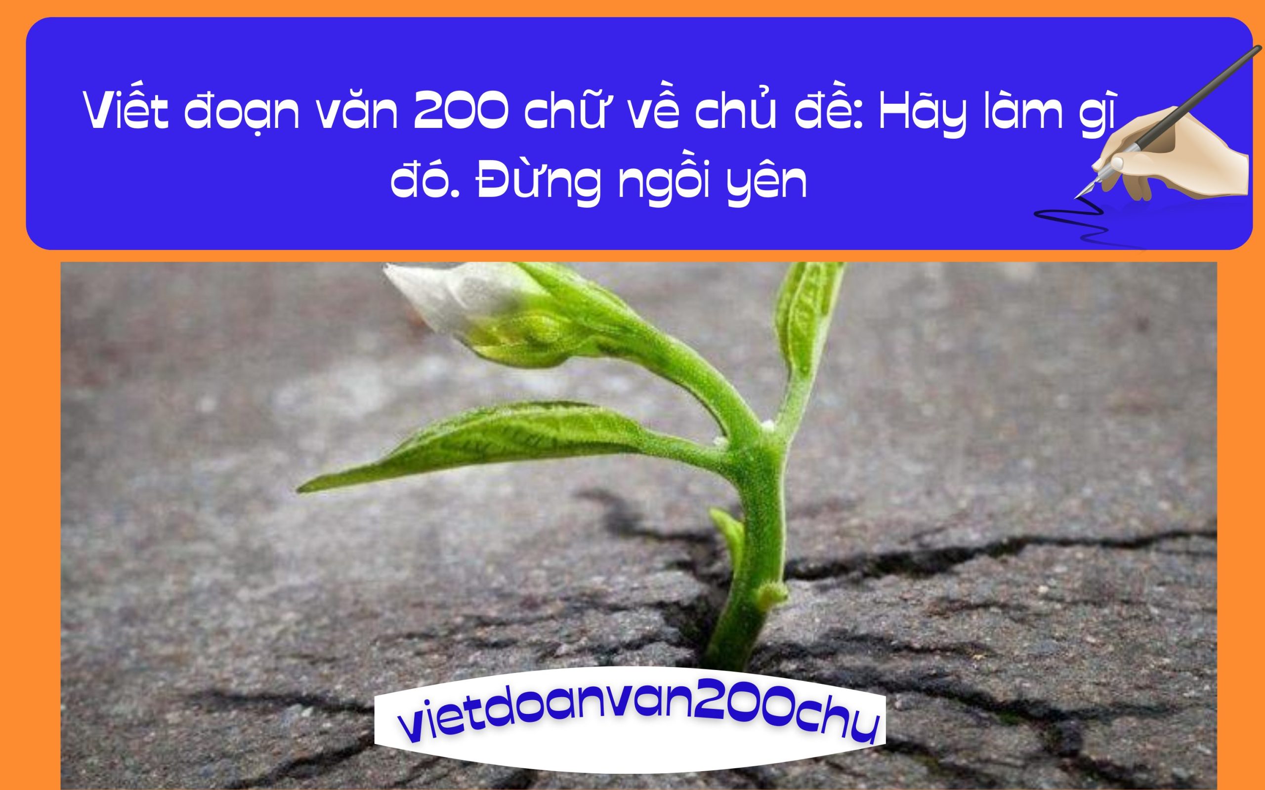 Đoạn văn 200 chữ về chủ đề: Hãy làm gì đó. Đừng ngồi yên