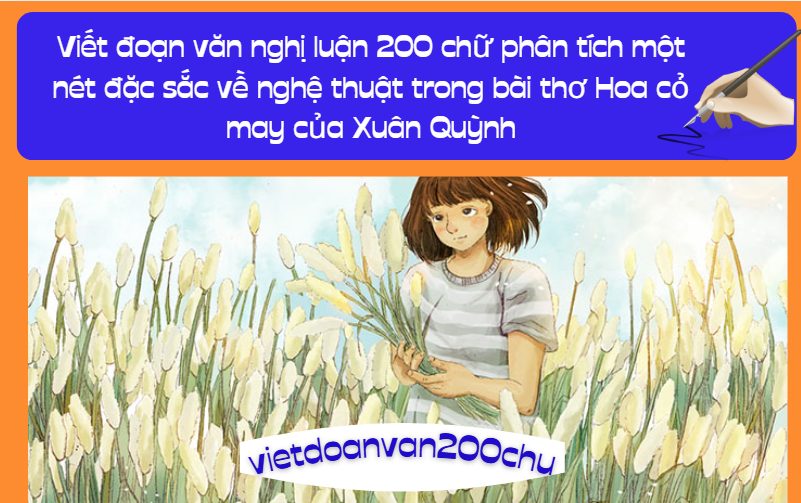 Viết đoạn văn nghị luận 200 chữ phân tích một nét đặc sắc về nghệ thuật trong bài thơ Hoa cỏ may của Xuân Quỳnh