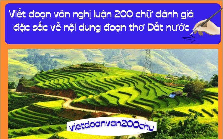 Viết đoạn văn nghị luận 200 chữ đánh giá đặc sắc về nội dung đoạn thơ Đất nước
