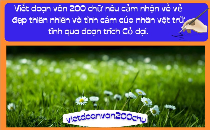 Viết đoạn văn 200 chữ nêu cảm nhận về vẻ đẹp thiên nhiên và tình cảm của nhân vật trữ tình qua đoạn trích Cỏ dại.