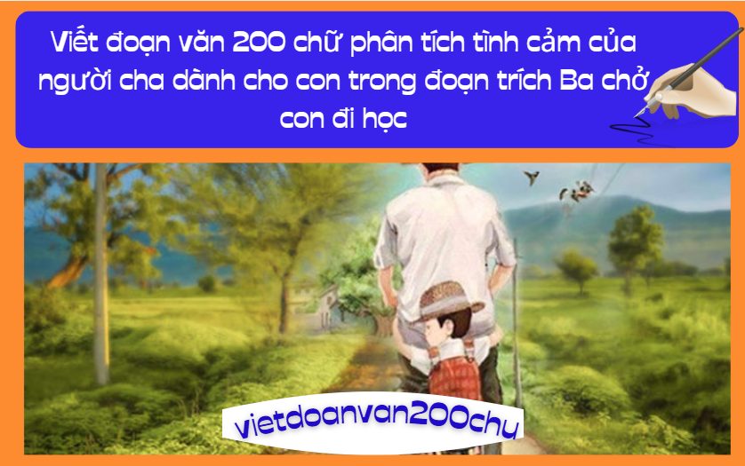 Viết đoạn văn 200 chữ phân tích tình cảm của người cha dành cho con trong đoạn trích Ba chở con đi học