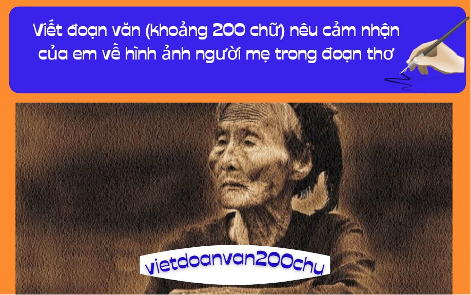 Viết đoạn văn (khoảng 200 chữ) nêu cảm nhận của em về hình ảnh người mẹ trong đoạn thơ